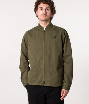 Zip Through Bomber Overshirt Uniform Green | Fred Perry | EQVVS