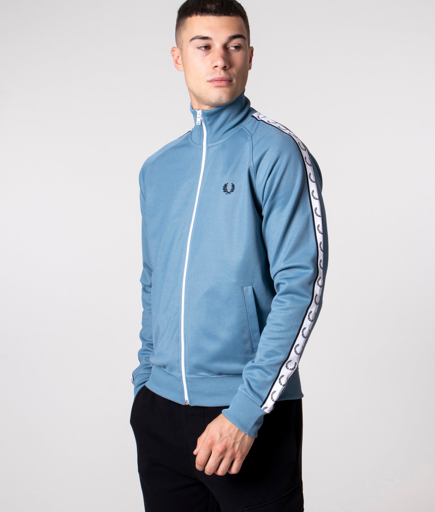 Zip Through Taped Track Top Ash Blue | Fred Perry | EQVVS