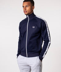 Zip Through Taped Track Top Black | Fred Perry | EQVVS