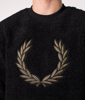 Relaxed-Fit-Borg-Fleece-Sweatshirt-Black-Fred-Perry-EQVVS