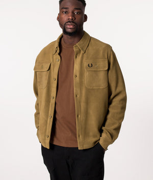 Relaxed Fit Reverse Fleeceback Overshirt Stone | Fred Perry | EQVVS