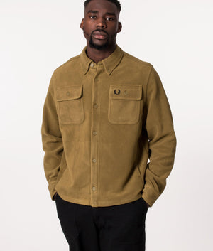 Relaxed Fit Reverse Fleeceback Overshirt Stone | Fred Perry | EQVVS