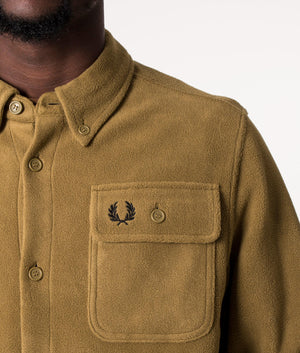 Relaxed Fit Reverse Fleeceback Overshirt Stone | Fred Perry | EQVVS