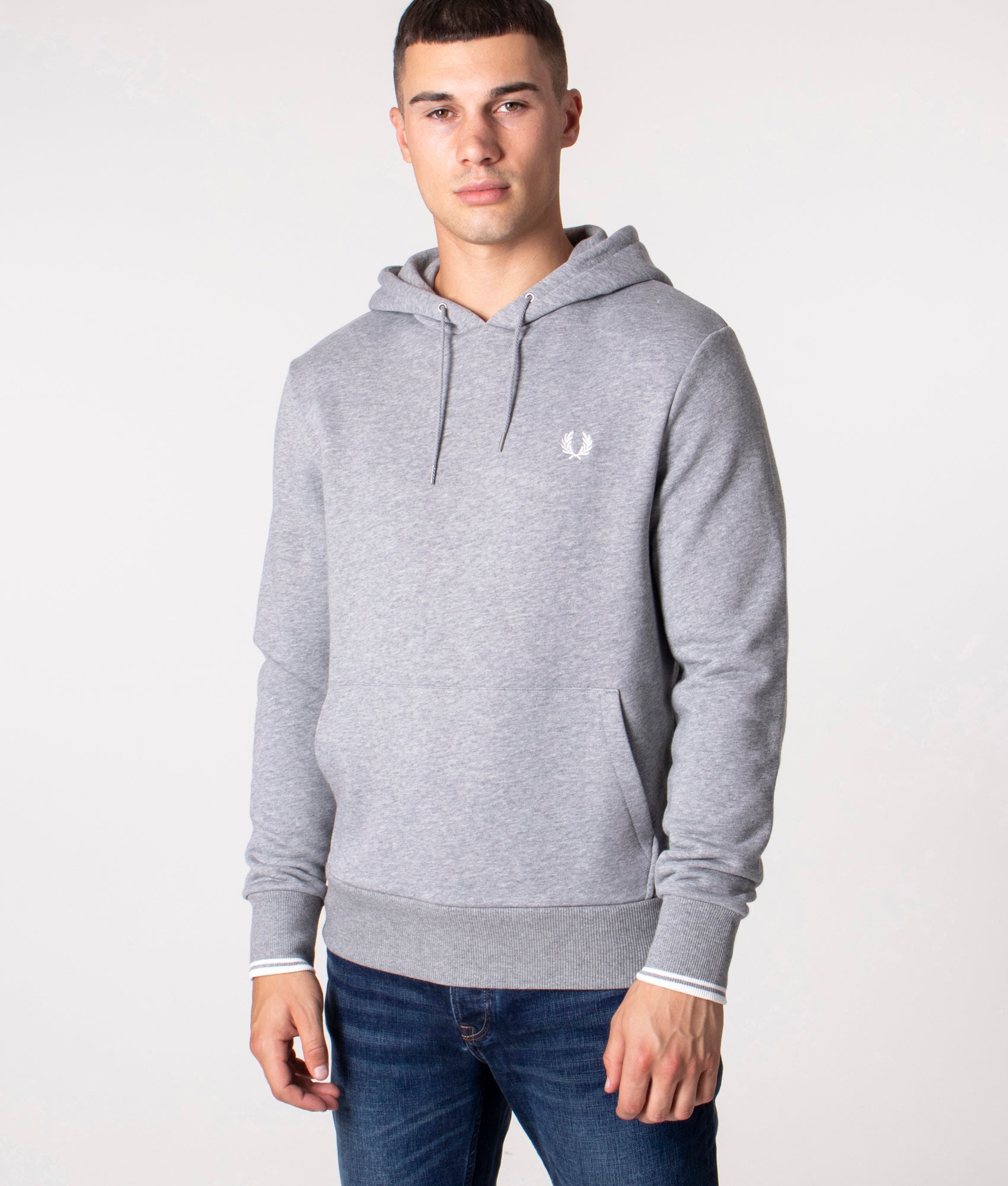 Twin Tipped Hoodie Steel Marl | Fred Perry | EQVVS