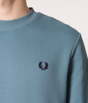 Crew-Neck-Sweatshirt-Ash-Blue-Fred-Perry-EQVVS