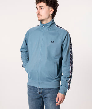 Contrast Tape Track Top Ash Blue/Navy | Fred Perry | EQVVS