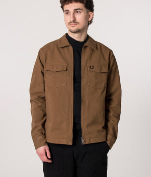 Heavy Twill Overshirt Shaded Stone | Fred Perry | EQVVS