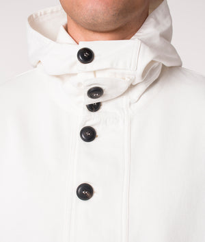 Heavy Weight Hoodie in Ecru from Albam at EQVVS button close up detail image