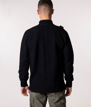 Quarter-Zip-Two-Tone-Fabric-Sweatshirt-Jet-Black-Ma-Strum-EQVVS