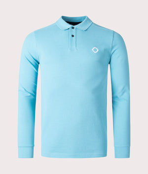 Long-Sleeve-Pique-Polo-Shirt-Sea-Blue-Ma.Strum-EQVVS