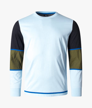 Regular-Fit-Long-Sleeve-Colour-Block-T-Shirt-Petrol-Blue/Multi-PS-Paul-Smith-EQVVS