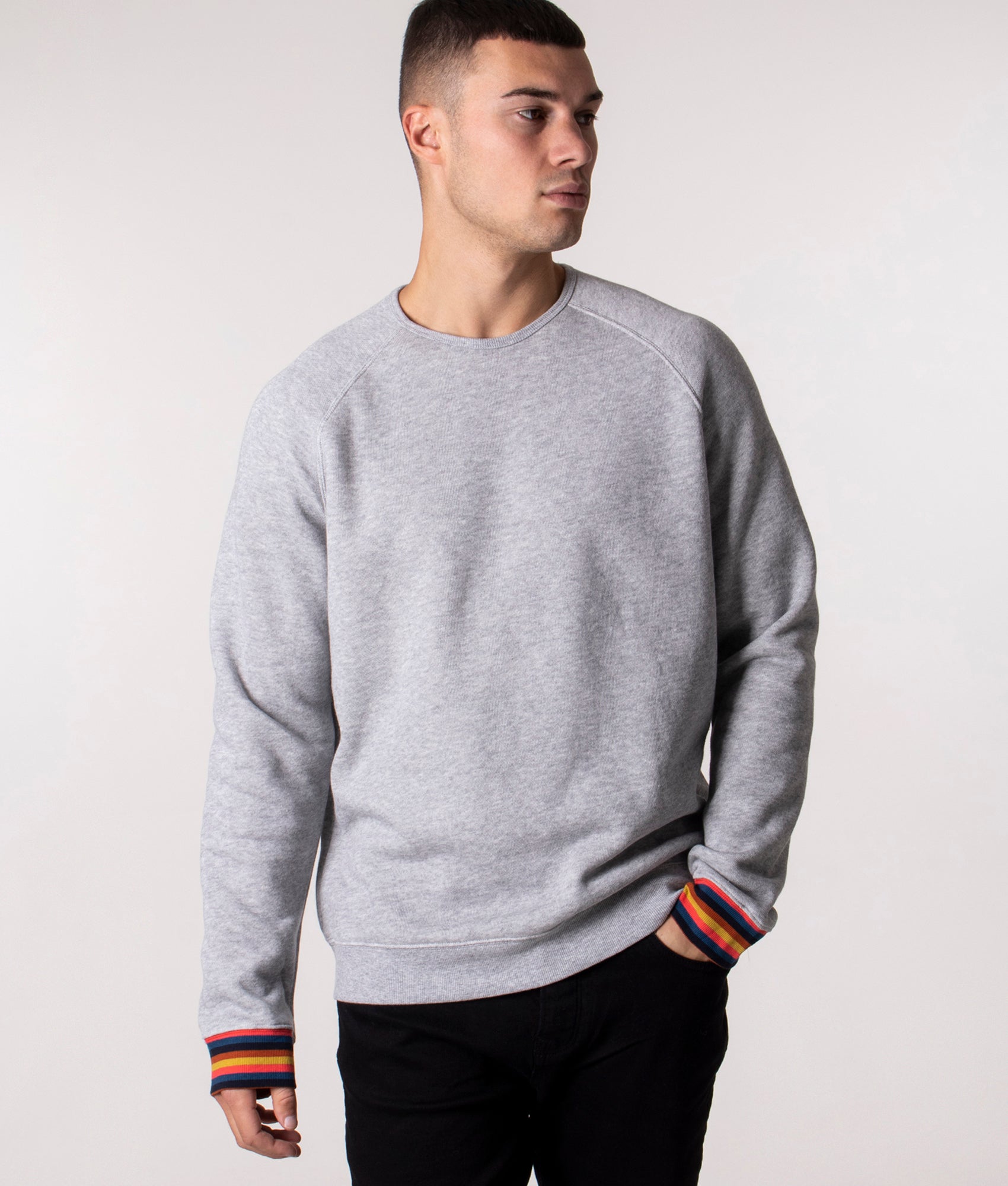 Artist Stripe Cuff Sweatshirt Grey | PS Paul Smith | EQVVS