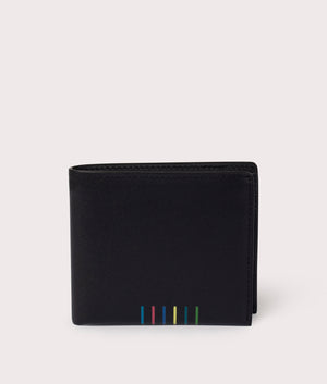 Stripe Bifold Wallet in Black by PS Paul Smith at EQVVS front image