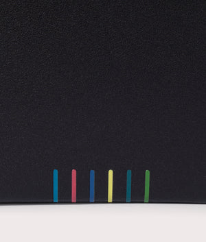 Stripe Bifold Wallet in Black by PS Paul Smith at EQVVS close up detail image