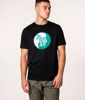 PS Paul Smith Yin Yang Zebra Logo T-Shirt in 79 Black at EQVVS, Model Front