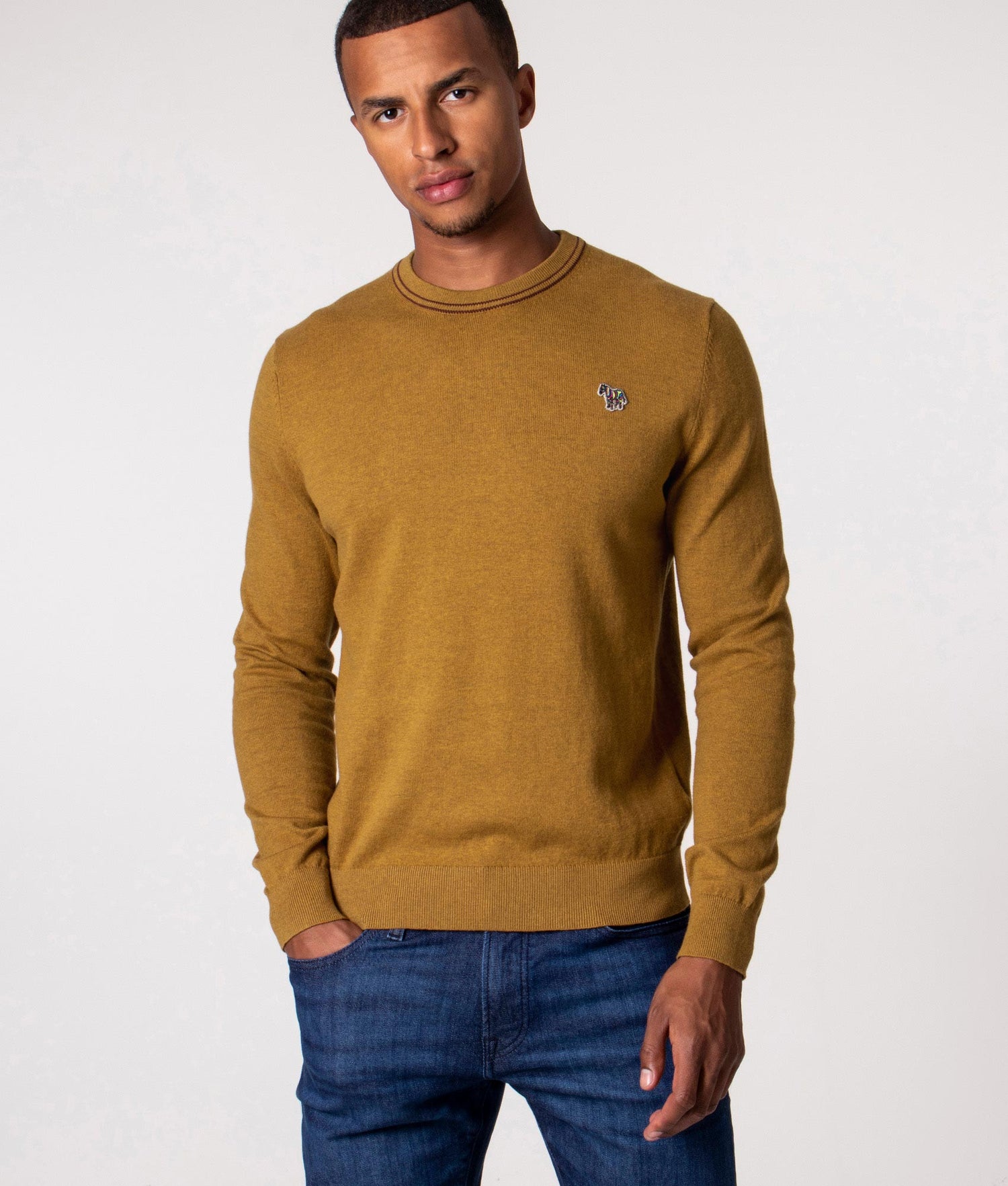 Twin Tipped Zebra Badge Jumper Golden Yellow | PS Paul Smith 