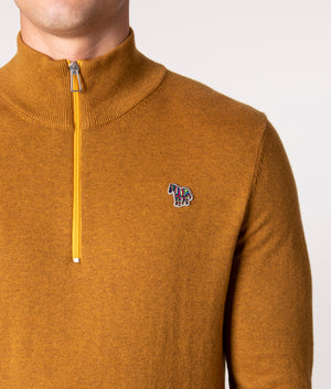 Quarter-Zip-Zebra-Badge-Sweatshirt-Golden-Yellow-PS-Paul-Smith-EQVVS