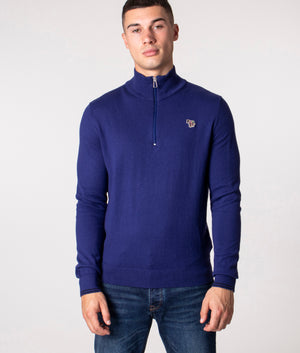 Quarter-Zip-Zebra-Badge-Sweatshirt-Cobalt-Blue-PS-Paul-Smith-EQVVS