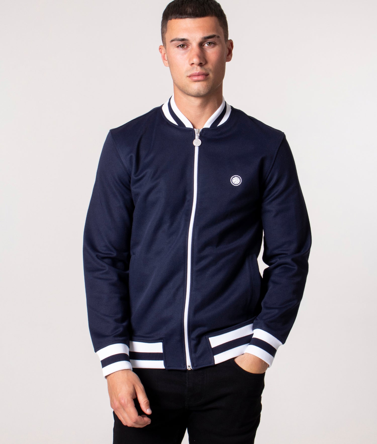 Slim Fit Bomber Track Top Navy Pretty Green EQVVS