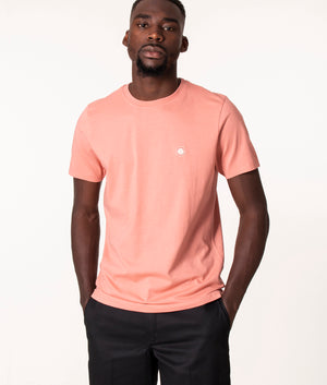 Pretty Green Slim Fit Mitchell T-Shirt in Pink at EQVVS, Model front