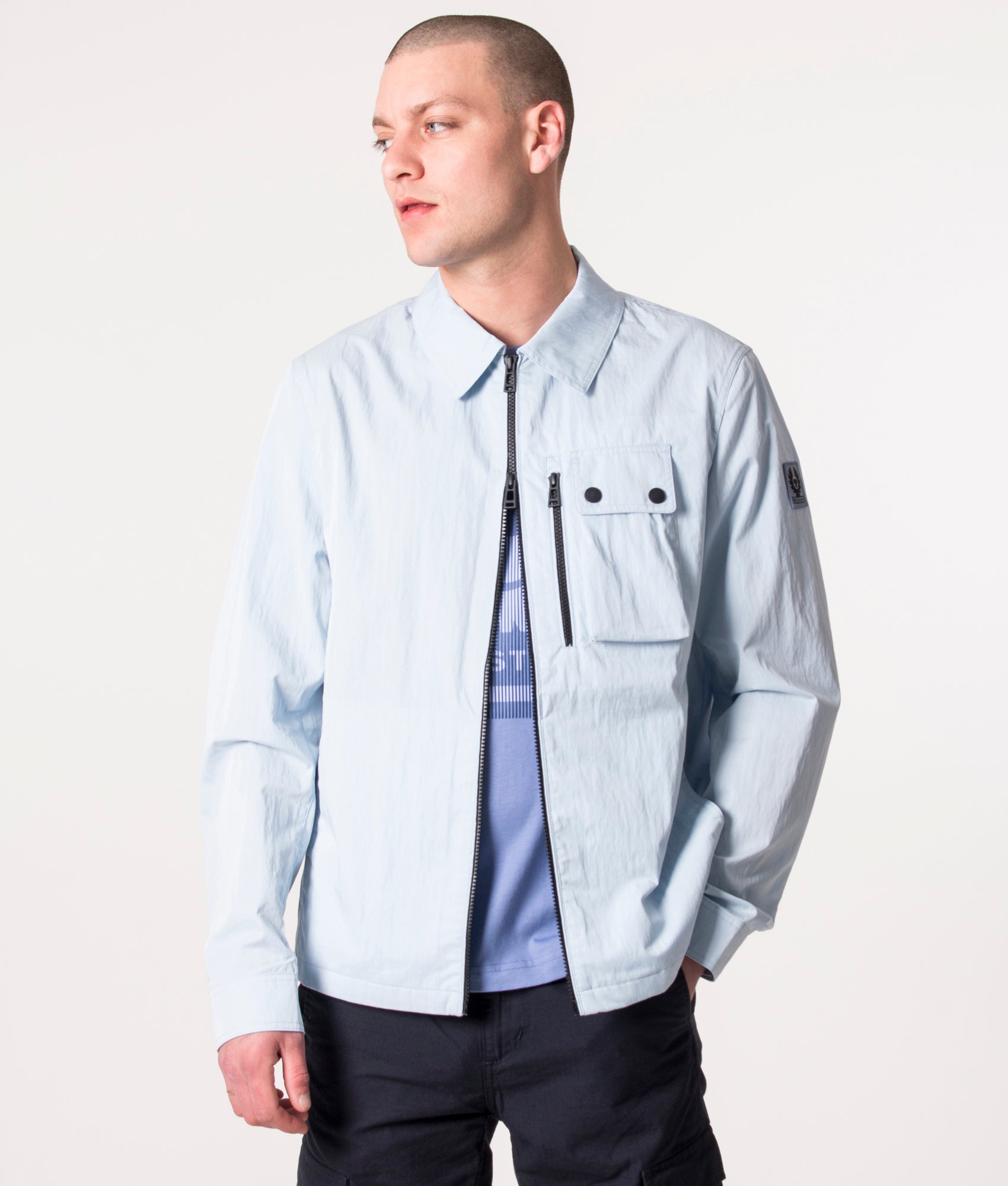 Rail Overshirt Sky Blue | Belstaff | EQVVS