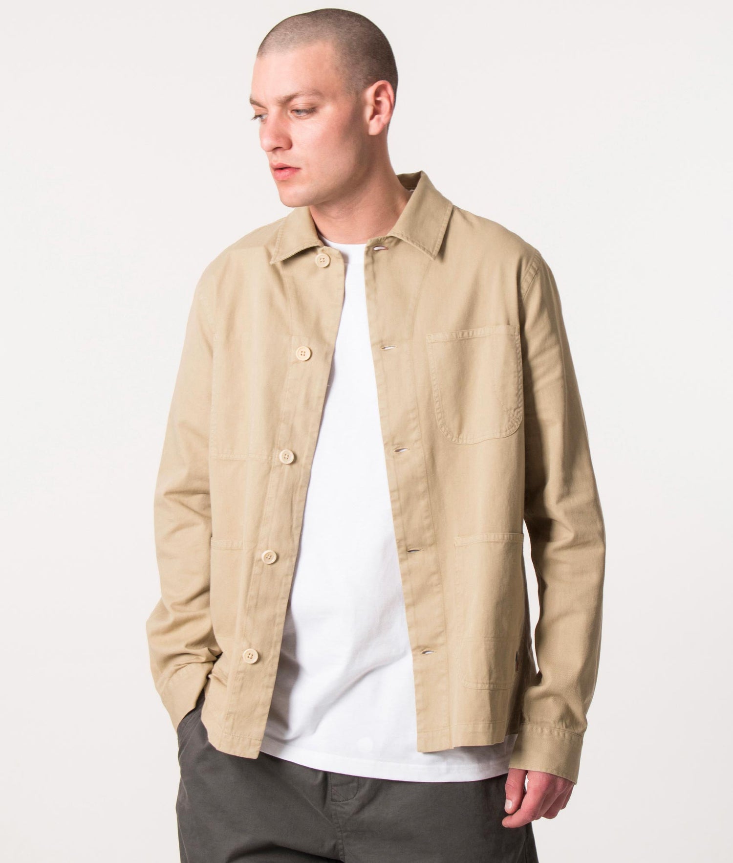 Broad Stripe Zebra Overshirt Light Beige | PS Paul Smith | EQVVS