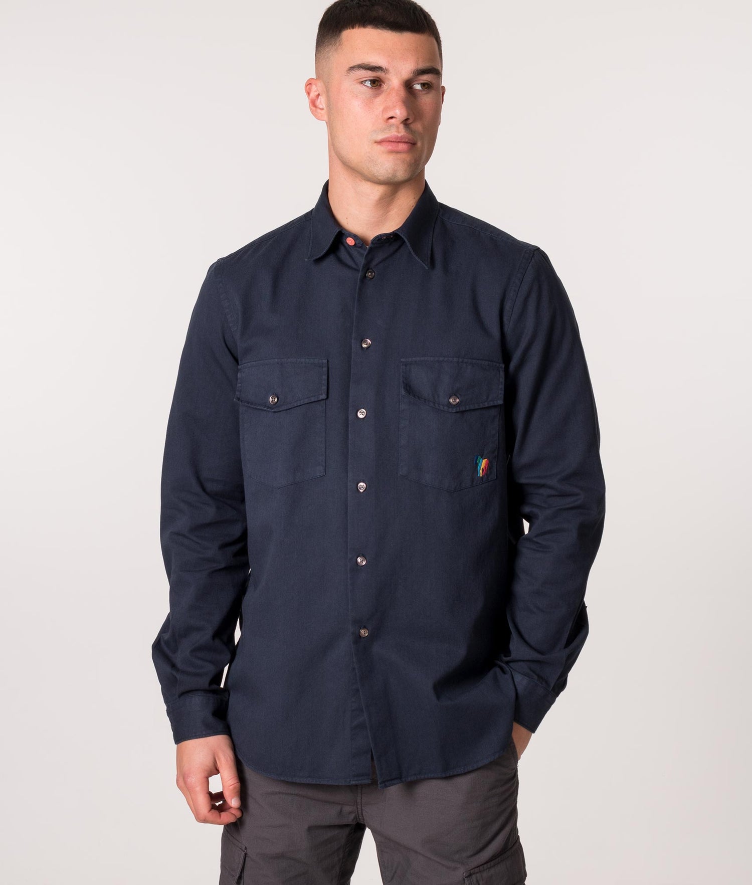 Paul Smith Navy Embroidered Shirt