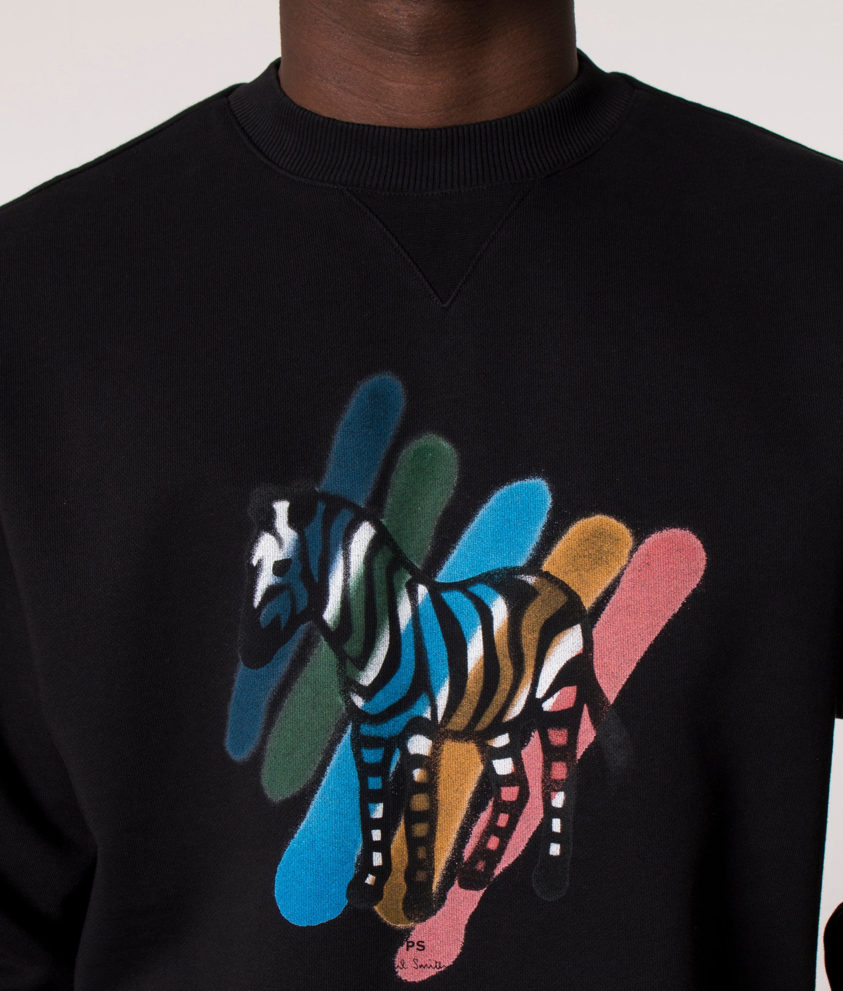 Large Broad Stripe Zebra Sweatshirt Black | PS Paul Smith | EQVVS