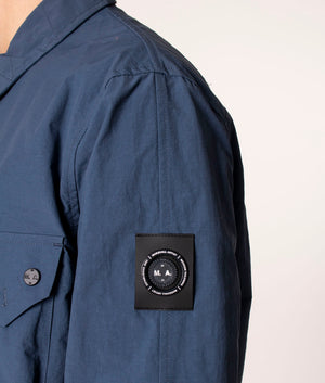 Marshall Artist Cotton Polyamide Overshirt in Blue at EQVVS. Model, detail 2. 