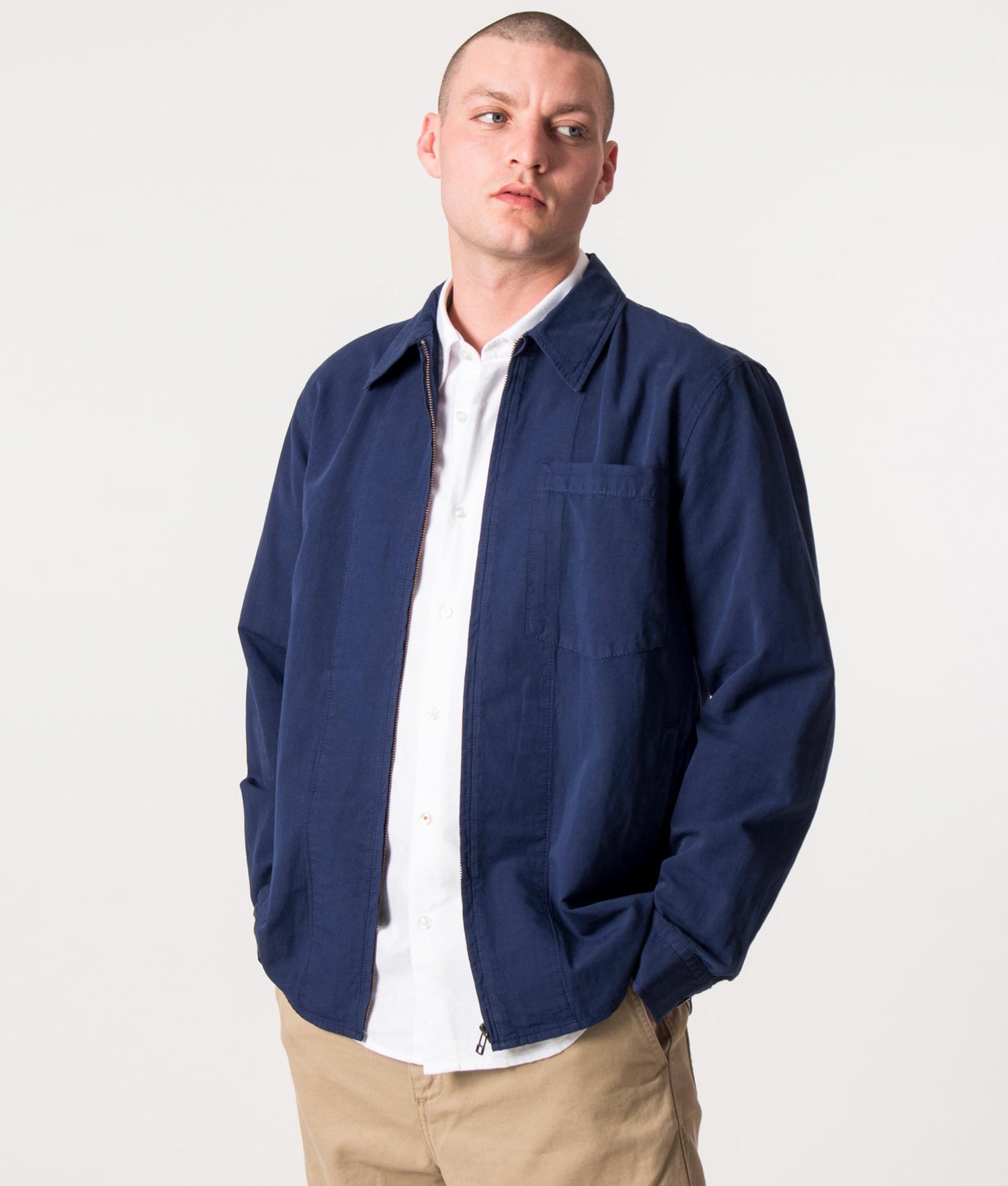 Julian Linen Blend Jacket Navy | Norse Projects | EQVVS