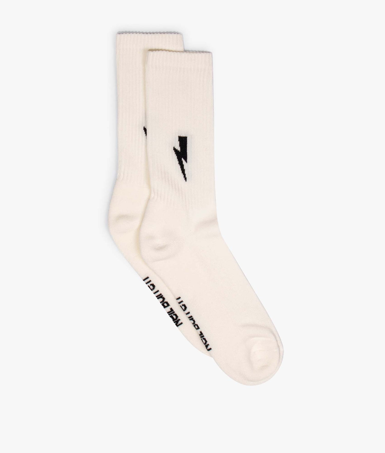 Thunderbolt-Intarsia Cotton Skate Socks Natural | Neil Barrett | EQVVS