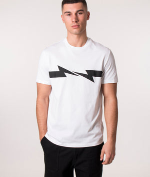 Horizontal Bolt Print T-Shirt White/Black | Neil Barrett | EQVVS