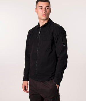 Zip Through Gabardine Overshirt Black C.P. Company EQVVS