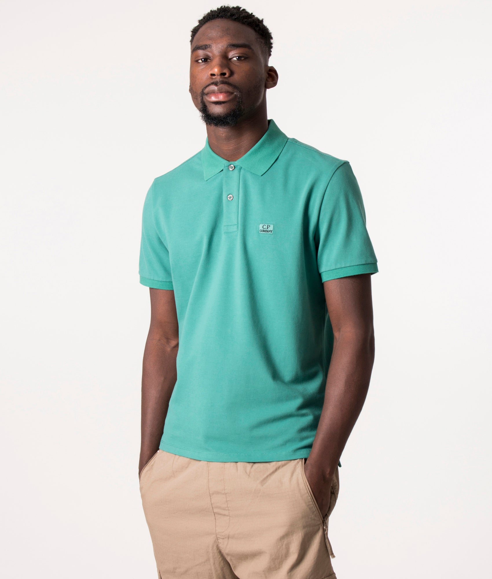 Stretch Pique Polo Shirt Frosty Spruce | C.P. Company | EQVVS