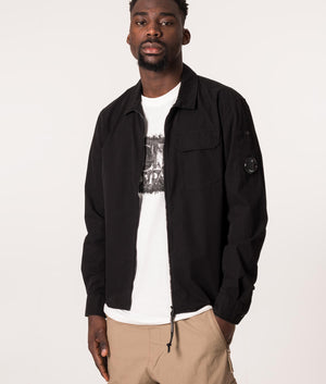 Zip Through Gabardine Overshirt in Black C.P. Company EQVVS