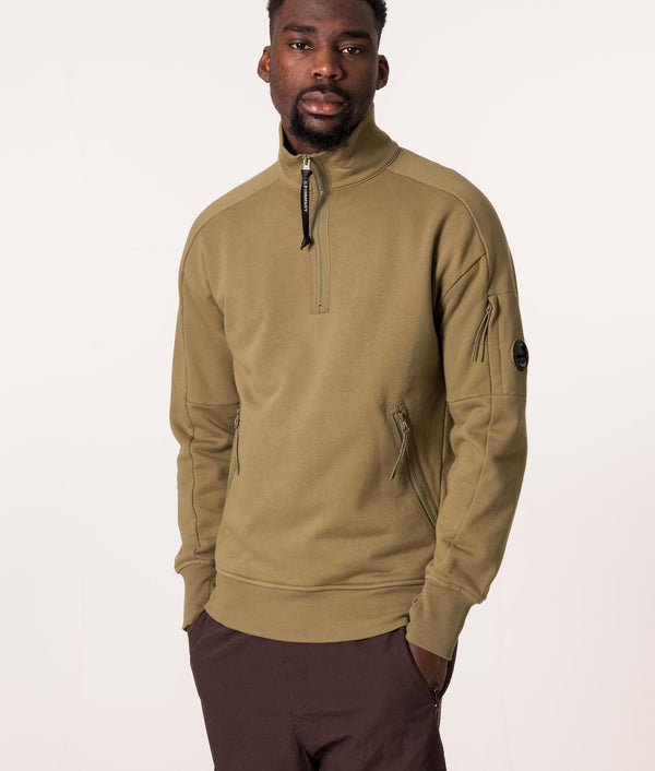 Quarter Zip Fleece Sweatshirt | Lead Gray | C.P. Company