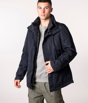 KRAKATAU QM369 Liner Field Jacket in Black at EQVVS. Model, front 3. 