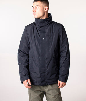 KRAKATAU QM369 Liner Field Jacket in Black  at EQVVS. Model, front 2. 