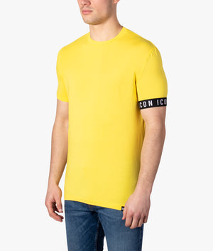 Icon-Single-Sleeve-Band-Rounnd-Neck-T-Shirt-Yellow-DSquared2-EQVVS