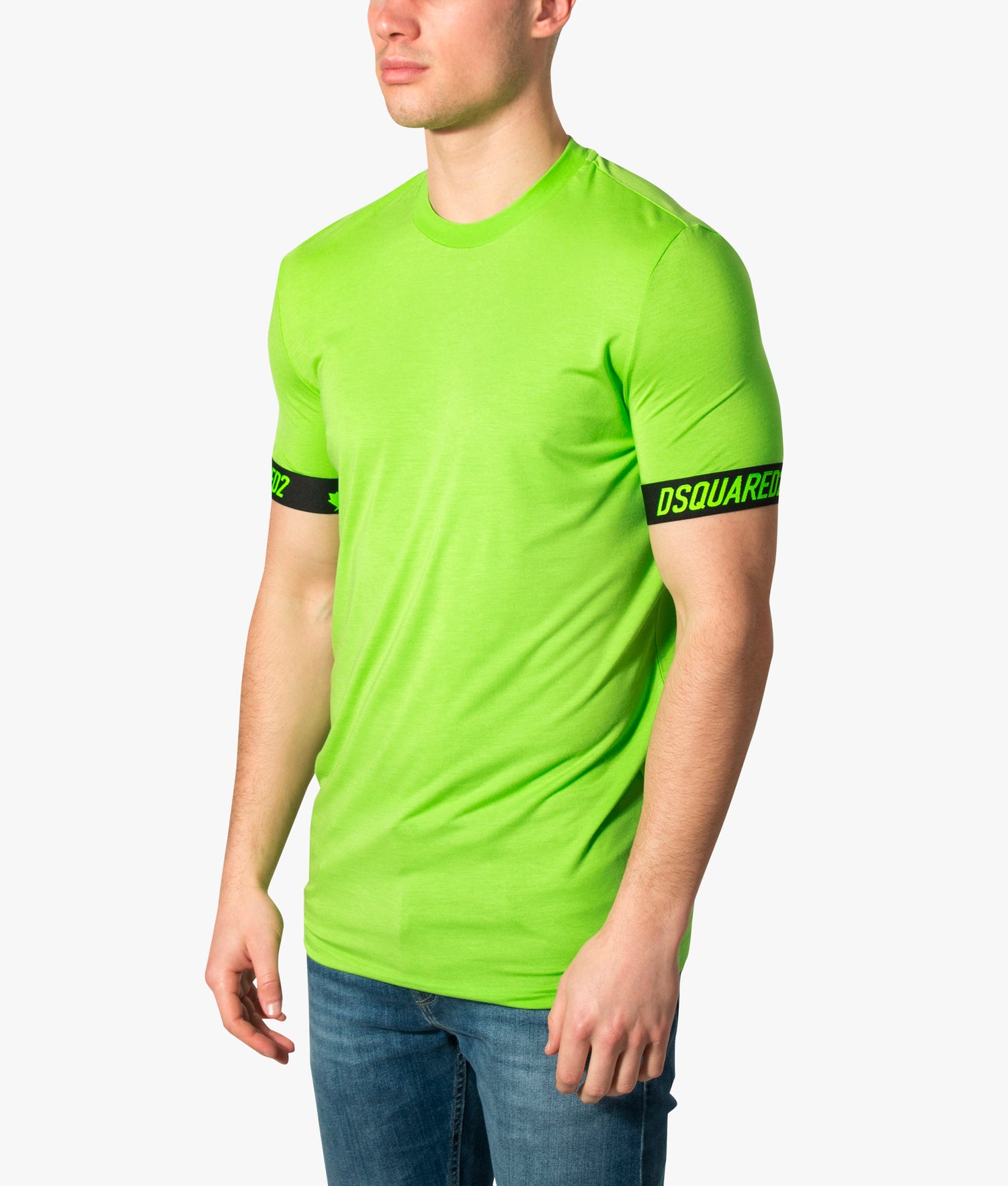 Double Arm Band Round Neck T-Shirt Bright Green | DSquared2