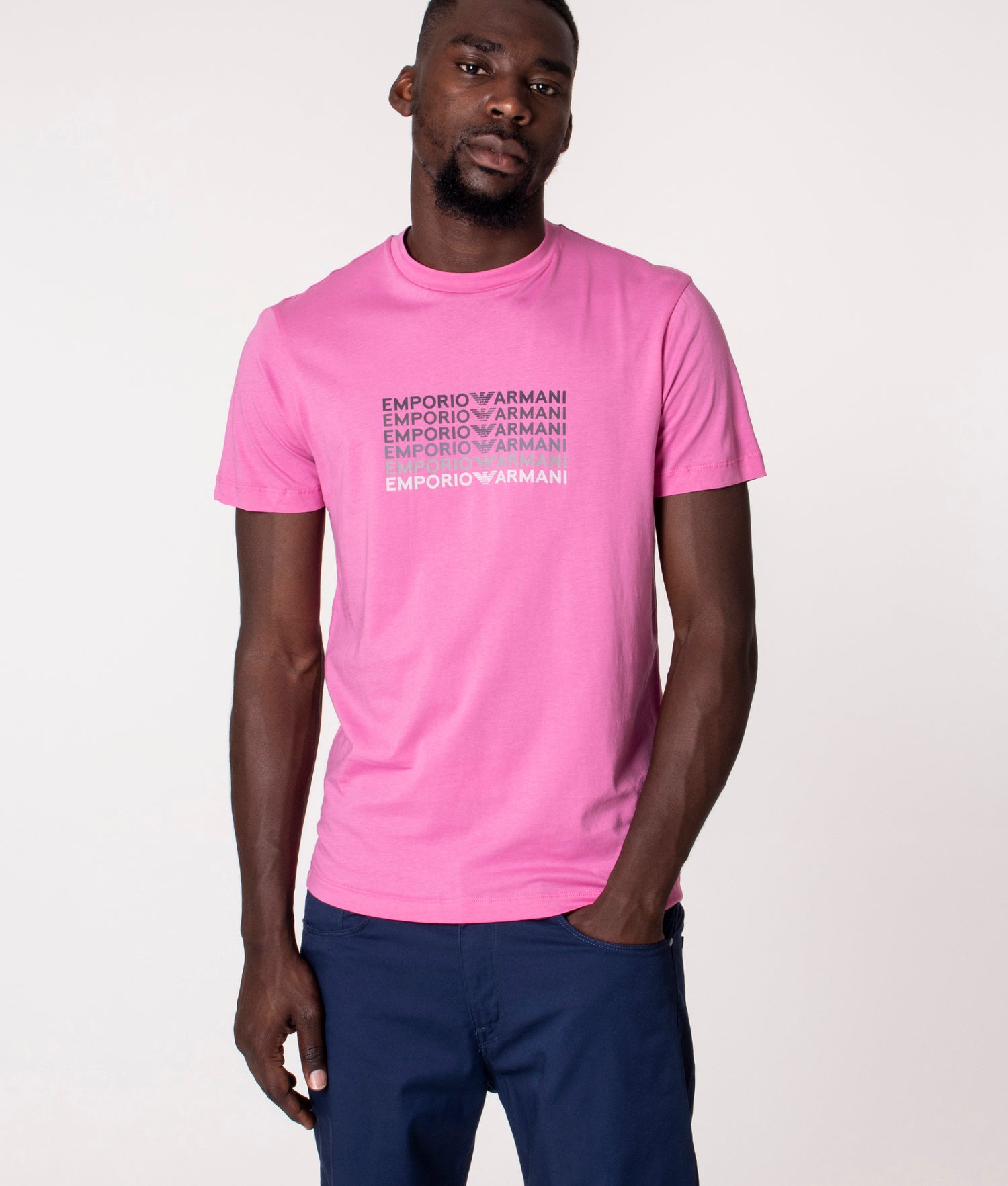 Gradient Logo T Shirt Antique Pink Emporio Armani EQVVS