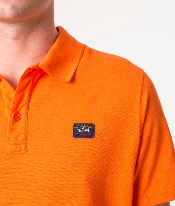 Garment Dyed Polo Shirt Orange Paul Shark EQVVS