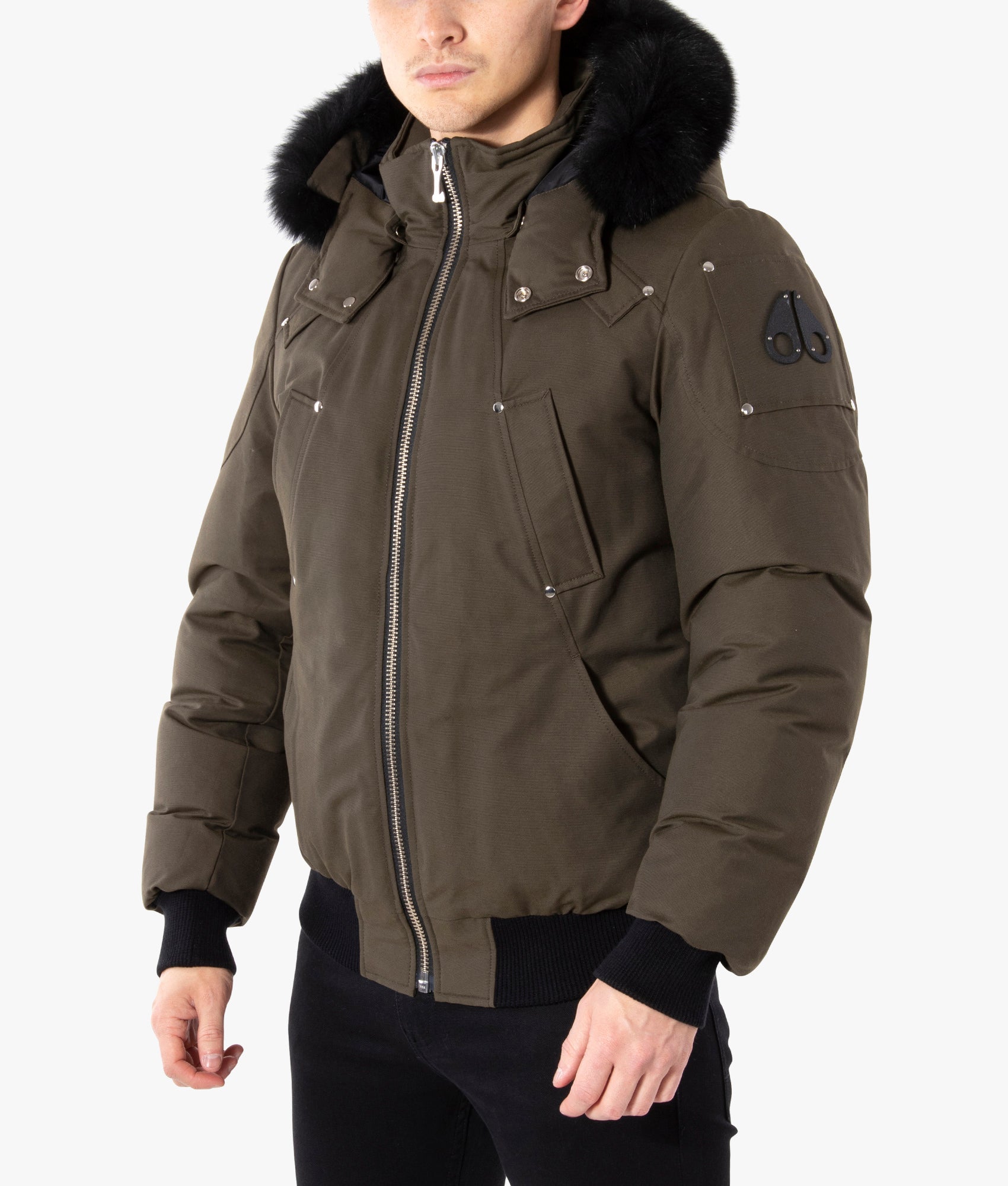 Slim Fit OriGinal Ballistic Bomber Army/Black | Moose Knuckles | EQVVS