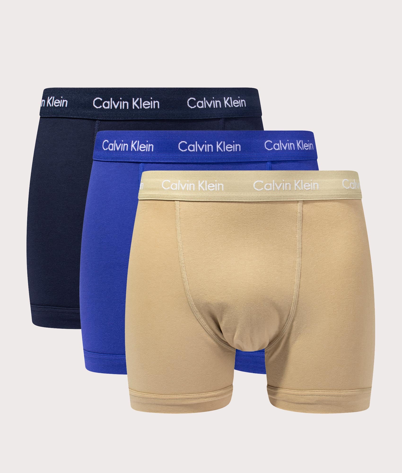 Cotton Stretch Trunks Black/Blue/Khaki | Calvin Klein | EQVVS