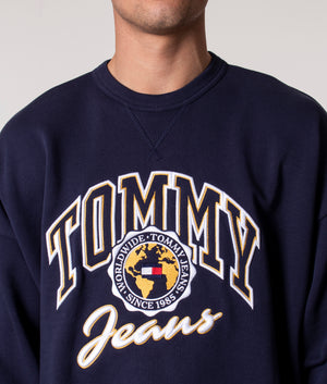 Tommy | Logo Navy Relaxed EQVVS Sweatshirt Archive | Jeans College
