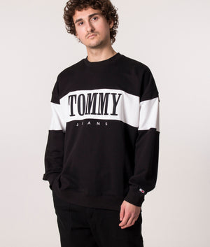 Black tommy hotsell jeans sweatshirt