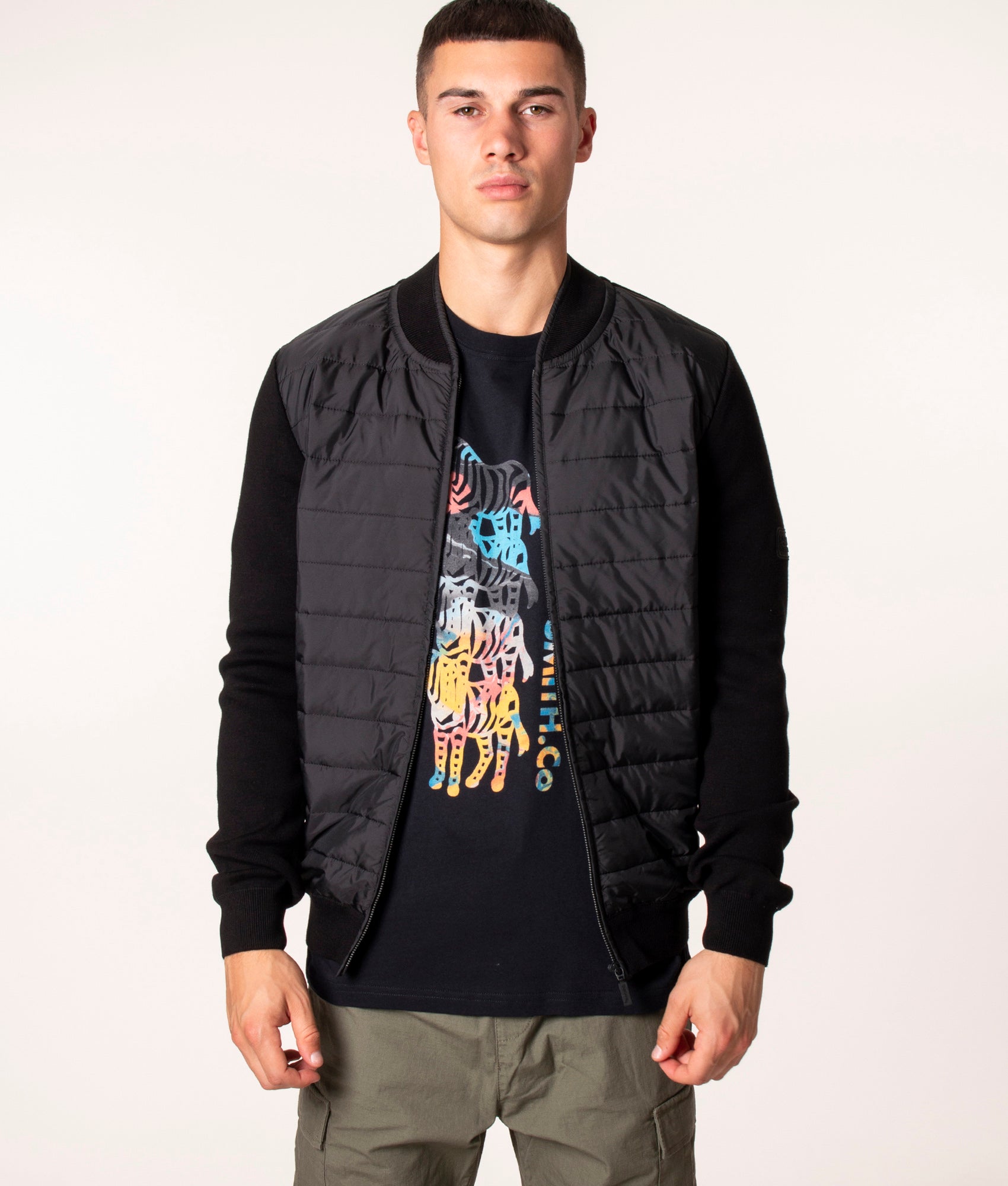 Barbour baffle sales zip jacket black