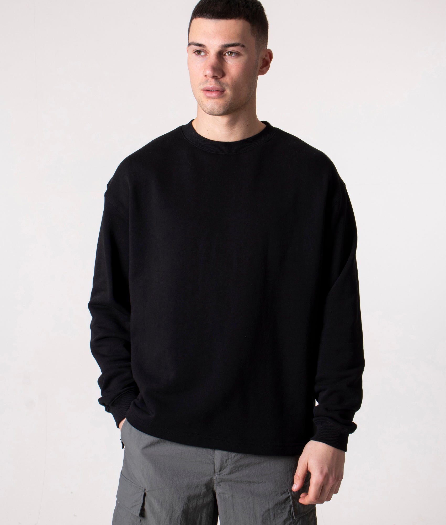 Oversized Fit Basic Sweatshirt Black | Uniform Bridge | EQVVS